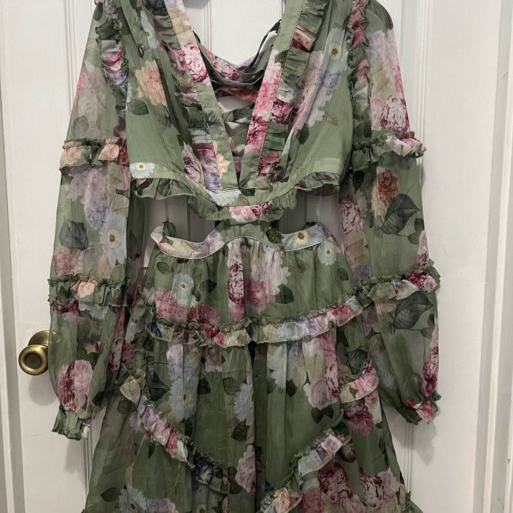 Floral Ruffle Long Sleeve Dress